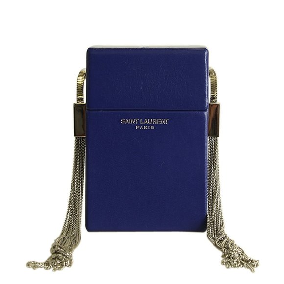 Yves Saint Laurent Smoking Box Purple Leather Crossbody Bag  202331 - Picture 1 of 12